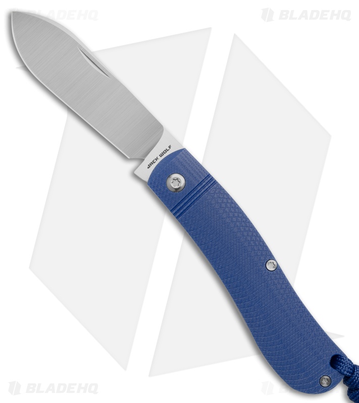 Jack Wolf Knives K9 Jack Knife Blue G-10 Belt Satin