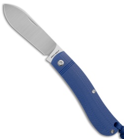 Jack Wolf Knives K9 Jack Slip Joint Knife Blue G-10 Opposing Arcs (2.8" Satin)