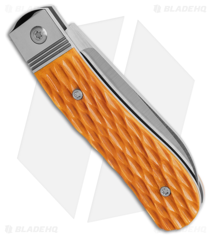 Jack Wolf Knives K9 Jack Knife Yellow Jigged Bone Belt Satin