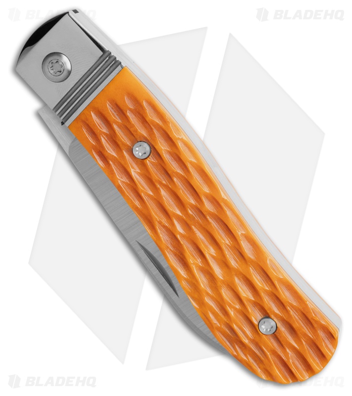 Jack Wolf Knives K9 Jack Knife Yellow Jigged Bone Belt Satin