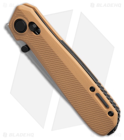 KARBON Terminal Crossbar Lock Dessert Tan G10 (3.375" Stonewash) KARB127