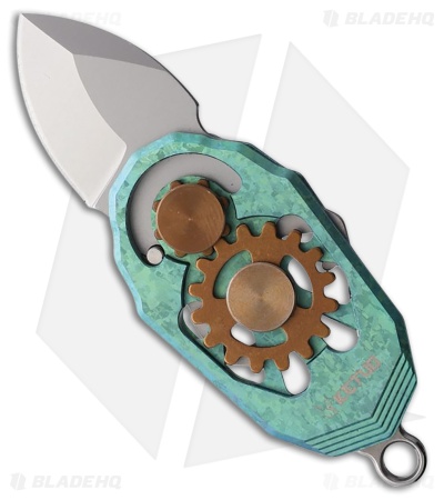 Ketuo Beetle Pocket Knife Crystalized Green Titanium (0.9" Satin M390)