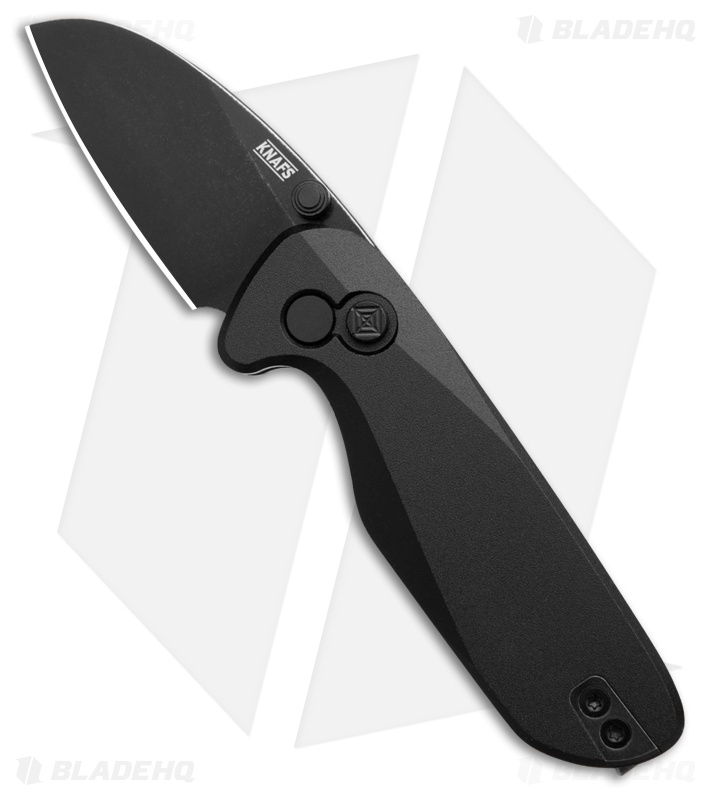 KNAFS O.C.T. Button Lock Knife | Black Aluminum | Black SW