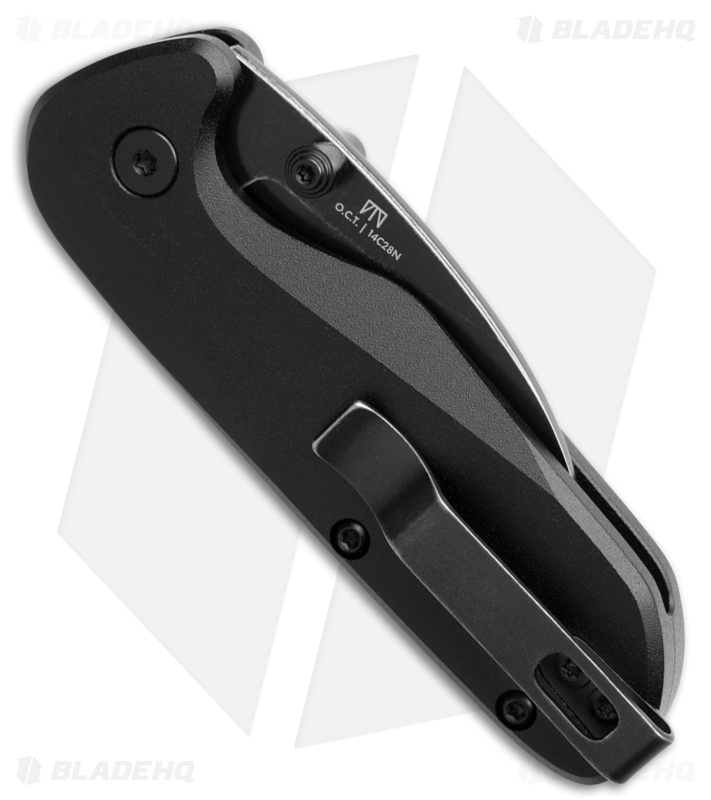 KNAFS O.C.T. Button Lock Knife | Black Aluminum | Black SW