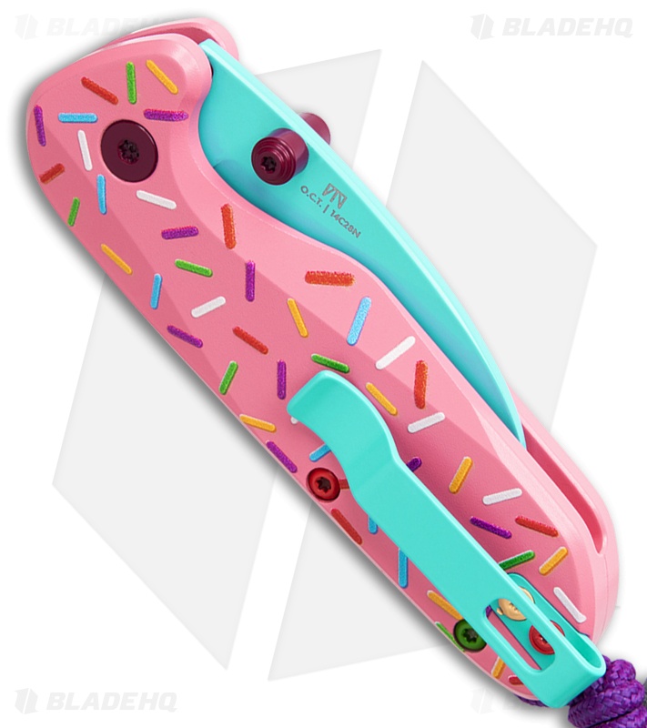 KNAFS O.C.T. Button Lock Knife Dessert Warrior (1.9" Blue)