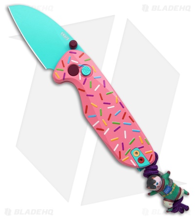 KNAFS O.C.T. Button Lock Knife Dessert Warrior (1.9" Blue)