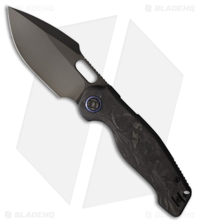 Kunwu Knives Gringo Verta Lock Knife Carbon Fiber (3.6" DLC)