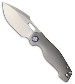 Kunwu Knives Gringo Verta Lock Knife Gray Orange Peel Titanium (3.6" Satin)