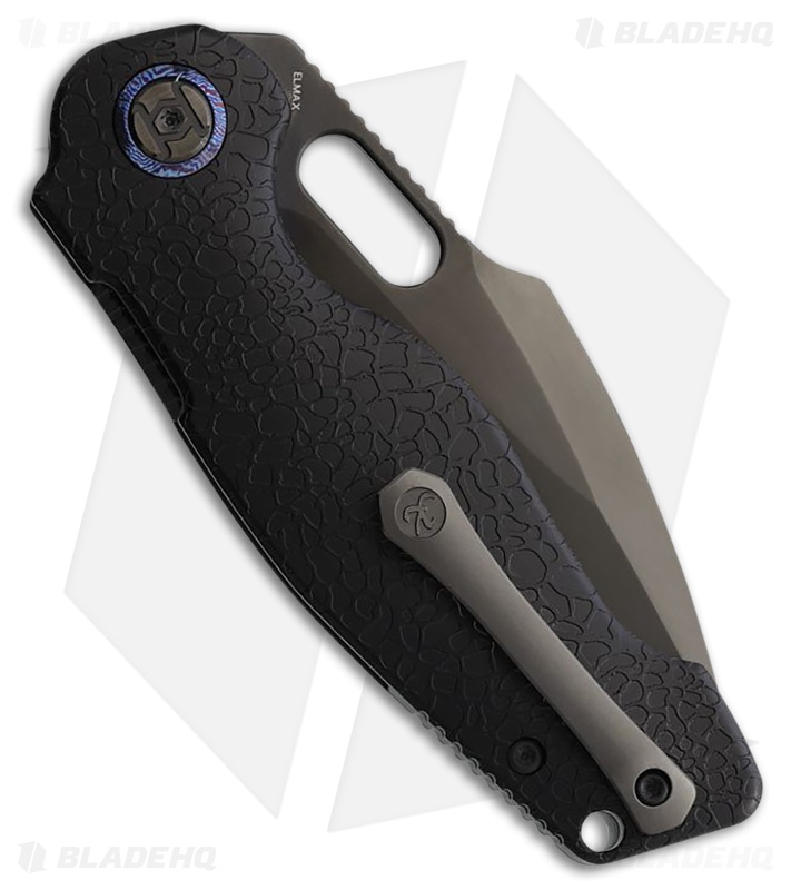Kunwu Knives Gringo Verta Lock Knife Honeydew Texture Black Titanium (3.6" DLC)