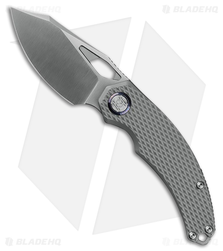 Kunwu Knives Compadre Frame Lock Knife Gray Titanium (3" Satin Vanax)