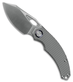 Kunwu Knives Compadre Frame Lock Knife Gray Titanium (3" Satin Vanax)