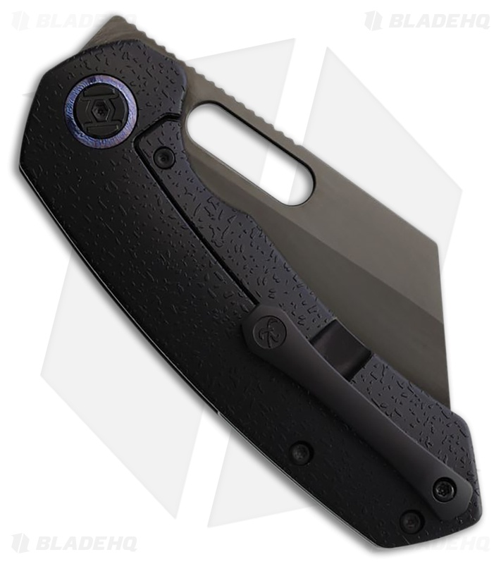 Kunwu Primo Frame Lock Knife DLC Raindrop Titanium (3.4" DLC)