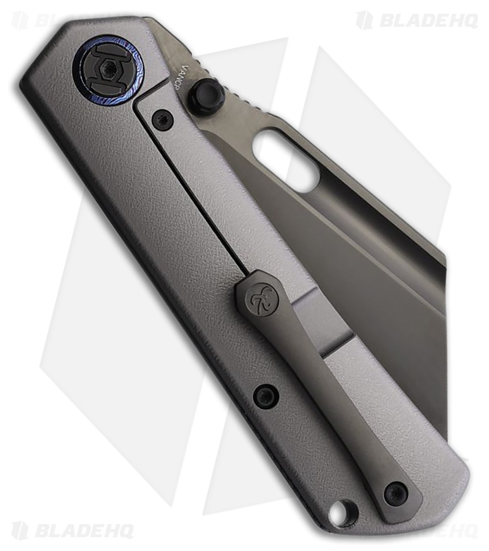 Kunwu Knives Cochise Frame Lock Knife Orange Peel Ti/CF (3.5" Satin DLC)