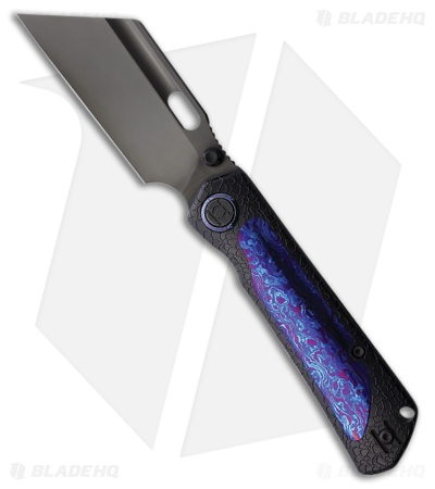 Kunwu Knives Cochise Knife Black Honeydew Ti/Timascus DLC