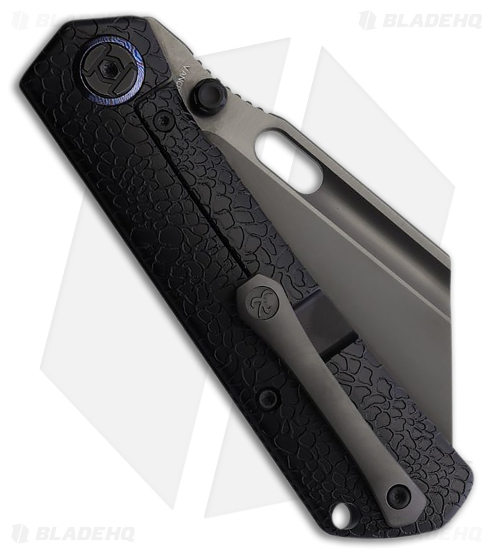 Kunwu Knives Cochise Knife Black Honeydew Ti/Timascus DLC