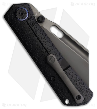 Kunwu Knives Cochise Frame Lock Knife Black Honeydew Ti/Timascus (3.5" DLC)