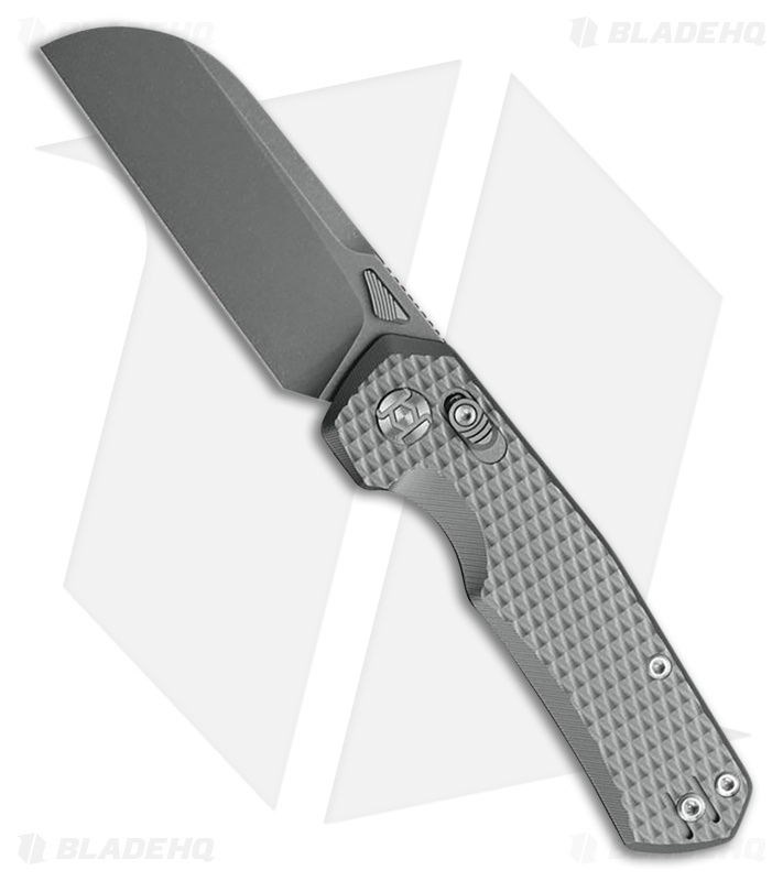 Kunwu Knives Compact Chad XT Lock Knife Gray Diamond Ti (3.75" Stonewash)