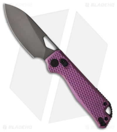Kunwu Knives Pulsar XT Lock Knife Purple Diamond Textured Ti (3.3" Satin DLC)