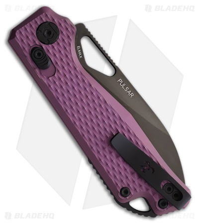 Kunwu Knives Pulsar XT Lock Knife Purple Diamond Textured Ti (3.3" Satin DLC)