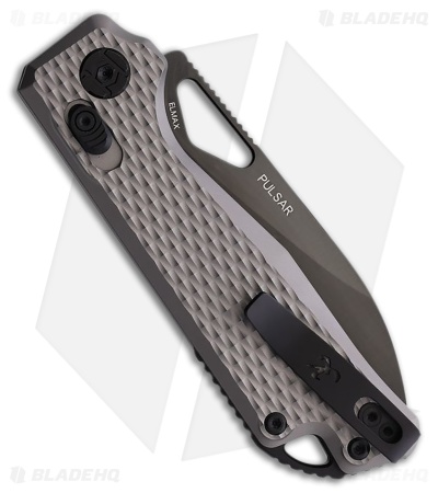 Kunwu Knives Pulsar XT Lock Knife Gray Diamond Textured Ti (3.3" Satin DLC)