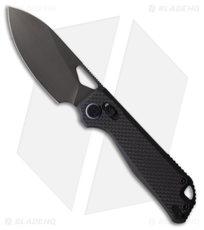 Kunwu Knives Pulsar XL Knife Carbon Fiber Pattern G-10 DLC