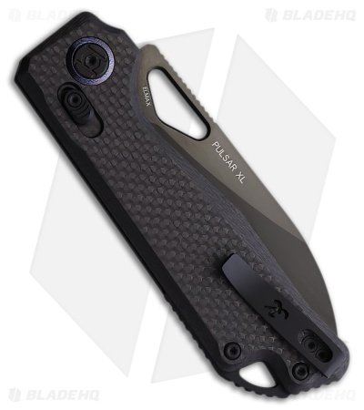 Kunwu Knives Pulsar XL XT Lock Knife Carbon Fiber Pattern G-10 (3.9" Satin DLC)