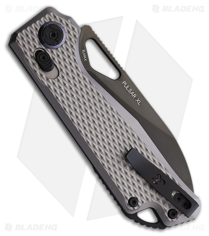 Kunwu Knives Pulsar XL Knife Gray Diamond Textured Ti DLC Kunwu Knives Pulsar XL Knife Gray Diamond Textured Ti DLC