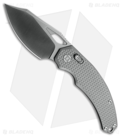 Kunwu Knives X-Padre XT Lock Knife Gray Diamond Textured Titanium (3.3" Satin)