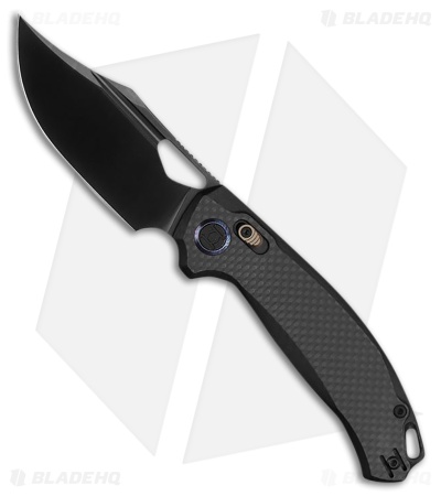Kunwu Knives Django XL XT Lock Knife Carbon Fiber (3.7" Satin DLC)