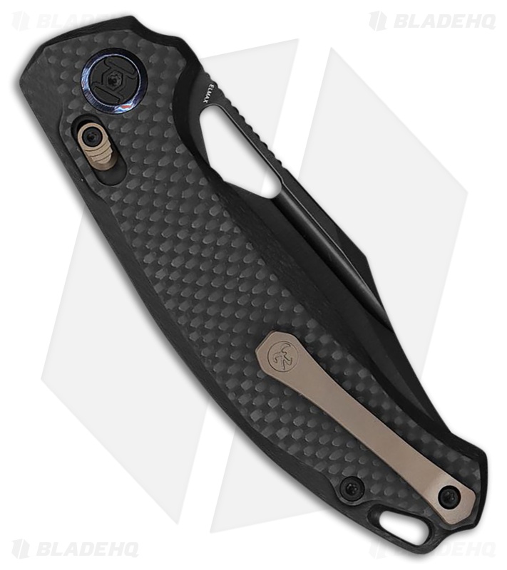 Kunwu Knives Django XL XT Lock Knife Carbon Fiber (3.7" Satin DLC)