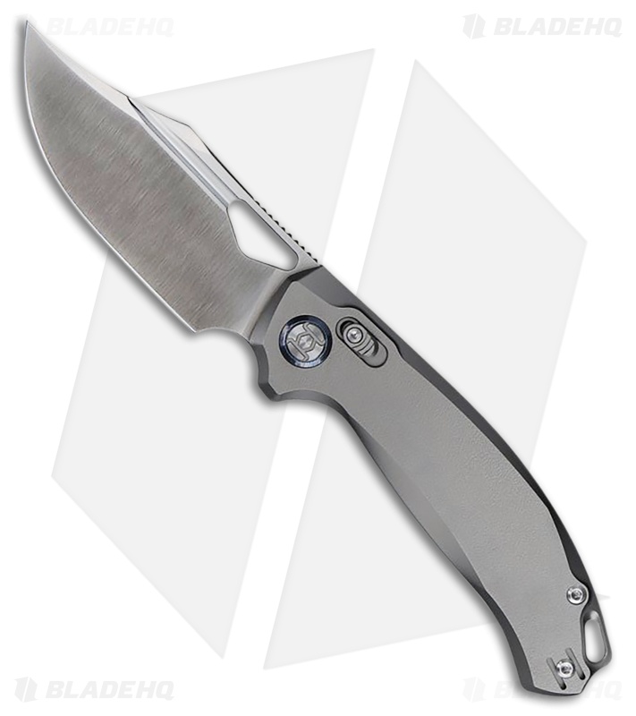 Kunwu Knives Django XL XT Lock Knife Gray Orange Peel Ti Satin Elmax