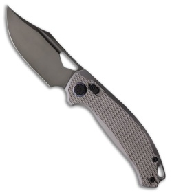 Kunwu Knives Pulsar Knife Gray Diamond Textured Ti DLC