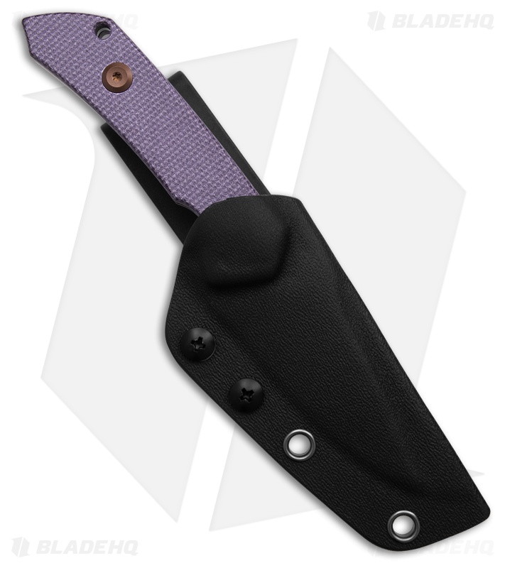 Kansept Fenrir Fixed Blade Knife Purple Micarta (2.8" Rose Gold)