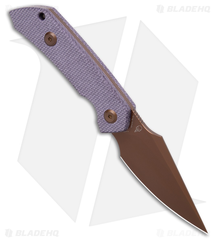 Kansept Fenrir Fixed Blade Knife Purple Micarta (2.8" Rose Gold)