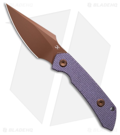 Kansept Fenrir Fixed Blade Knife Purple Micarta (2.8" Rose Gold)