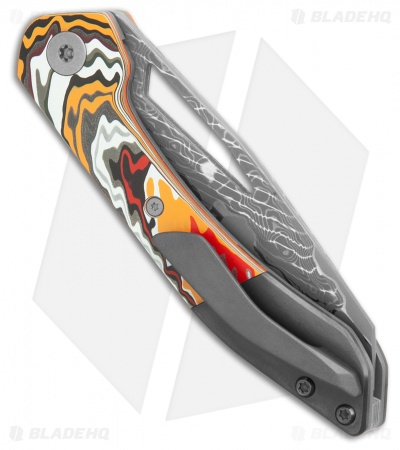 Keanison Knives Bloodhound - Fordite & Zirconium (3.3" MagnaCut Core Damascus)