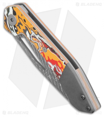 Keanison Knives Bloodhound - Fordite & Zirconium (3.3" MagnaCut Core Damascus)