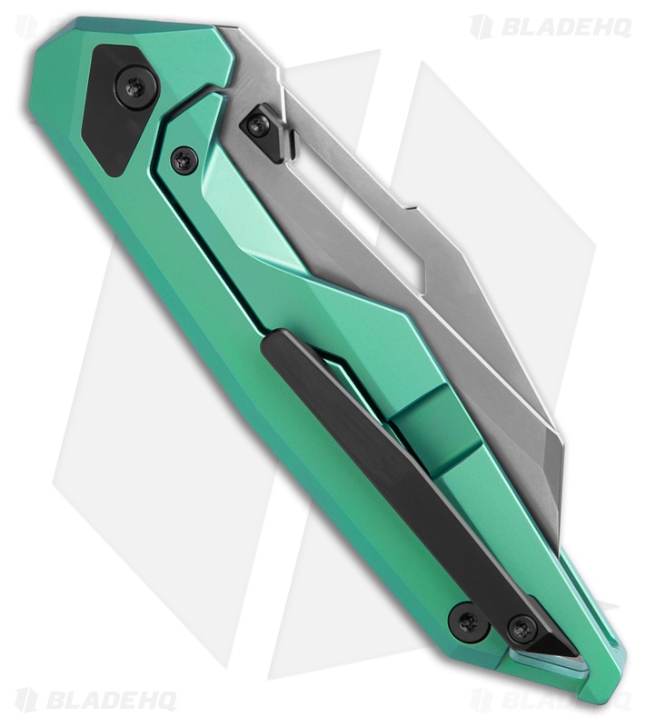 Ketuo Akimbo Framelock Green 6AL-4V Titanium (3.25" Stonewash)