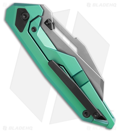 Ketuo Akimbo Framelock Green 6AL-4V Titanium (3.25" Stonewash)