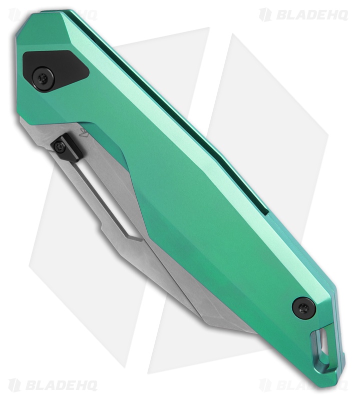 Ketuo Akimbo Framelock Green 6AL-4V Titanium (3.25" Stonewash)