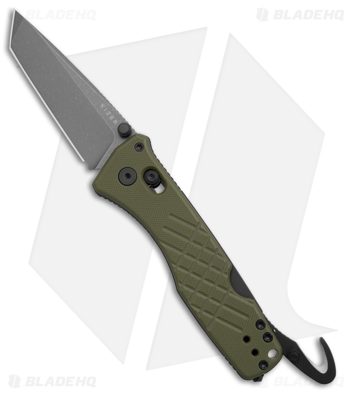 Kizer Cutlery Aegis T Crossbar Lock OD Green G-10 (3.25" Gray SW) AEB-L