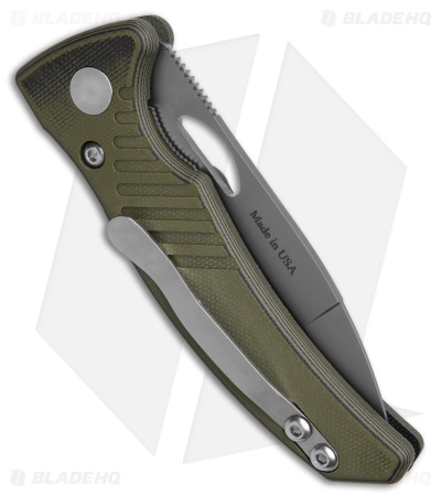 Knives of Alaska Eagle Liner Lock MagnaCut Knife Black/OD Green G-10 (2.9" BB)