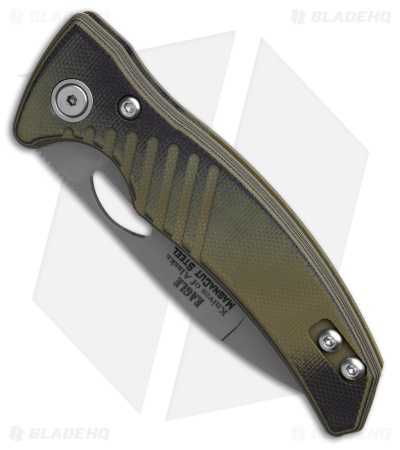 Knives of Alaska Eagle Liner Lock MagnaCut Knife Black/OD Green G-10 (2.9" BB)