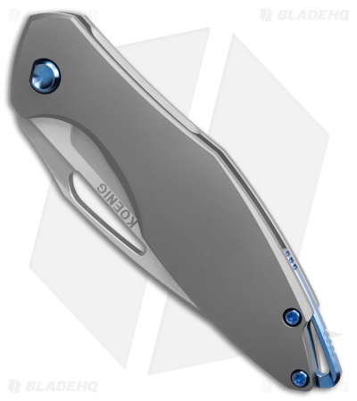 Koenig Mini Arius Frame Lock Knife Titanium Blue Hardware (3" BB)