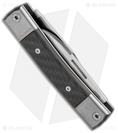 LionSteel BestMan 2-Bladed Traditional Knife Carbon Fiber (2.88" Satin)