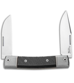 LionSteel BestMan 2-Bladed Traditional Knife Carbon Fiber (2.88" Satin)