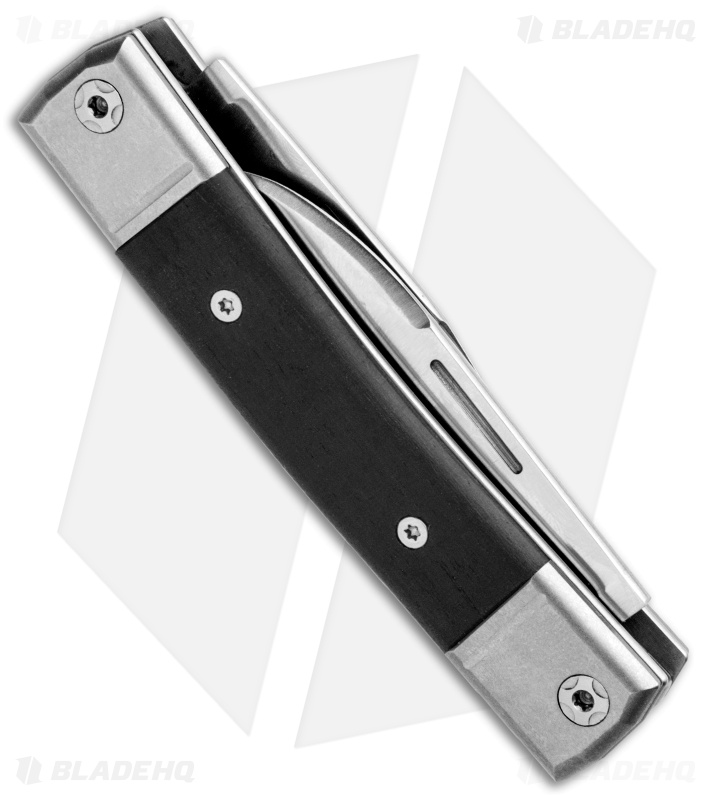 LionSteel BestMan 2-Bladed Traditional Knife Ebony Wood (2.88" Satin)