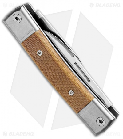 LionSteel BestMan 2-Bladed Traditional Knife Natural Micarta (2.88" Satin)
