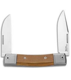 LionSteel BestMan 2-Bladed Traditional Knife Natural Micarta (2.88" Satin)