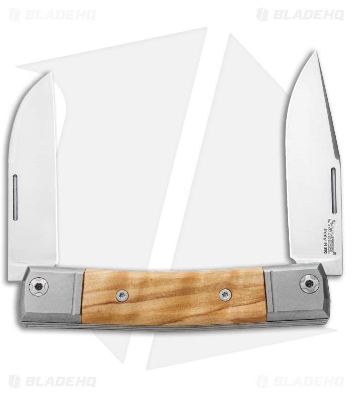 LionSteel BestMan 2-Bladed Traditional Slip Joint Knife Olive Wood (2.88" Satin)